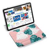 the VistaCase Personalized iPad Slim Fit Case with Pink Flower 2 design,  Designed with convenience in mind, the case automatically wakes your iPad when opened and puts it to sleep when closed.