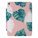 the VistaCase Personalized iPad Slim Fit Case with Pink Flower 2 design,  Crafted with a durable fabric exterior and a soft interior lining.