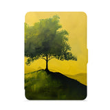 front view of personalized kindle paperwhite case with Tree Painting design