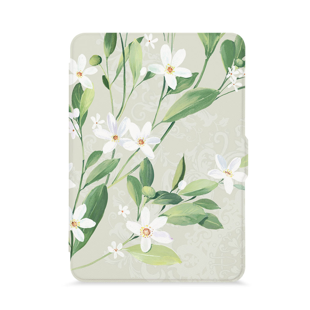 front view of personalized kindle paperwhite case with Marble design