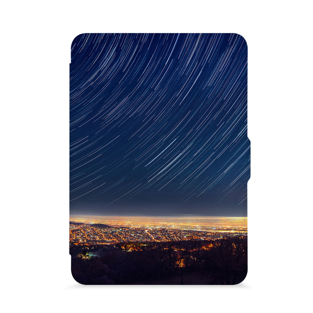 front view of personalized kindle paperwhite case with Starry Night design