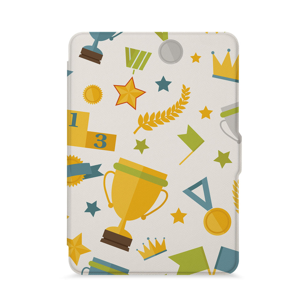 front view of personalized kindle paperwhite case with 06 design - swap