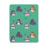 front view of personalized iPad case with pencil holder and Sushi Cats design