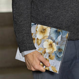 A business man holds Personalized VistaCase reMarkable Pen Holder Case with Flower Art design