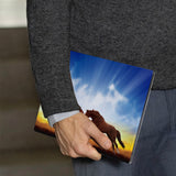 A business man holds Personalized VistaCase reMarkable Pen Holder Case with Horse design