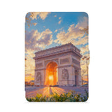 front view of personalized kindle paperwhite case with France Famous Attractions design