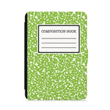 front view of personalized kindle paperwhite case with Composite Book design