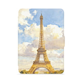 front view of personalized kindle paperwhite case with France Famous Attractions design - swap