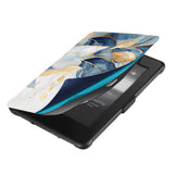 kindle foilo case with Artistic Flower design, Magnetic attachment ensures cover is securely closed